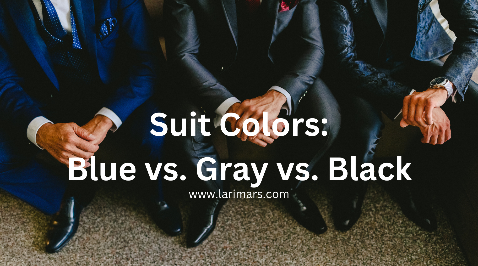 Men wearing suits in black and blue