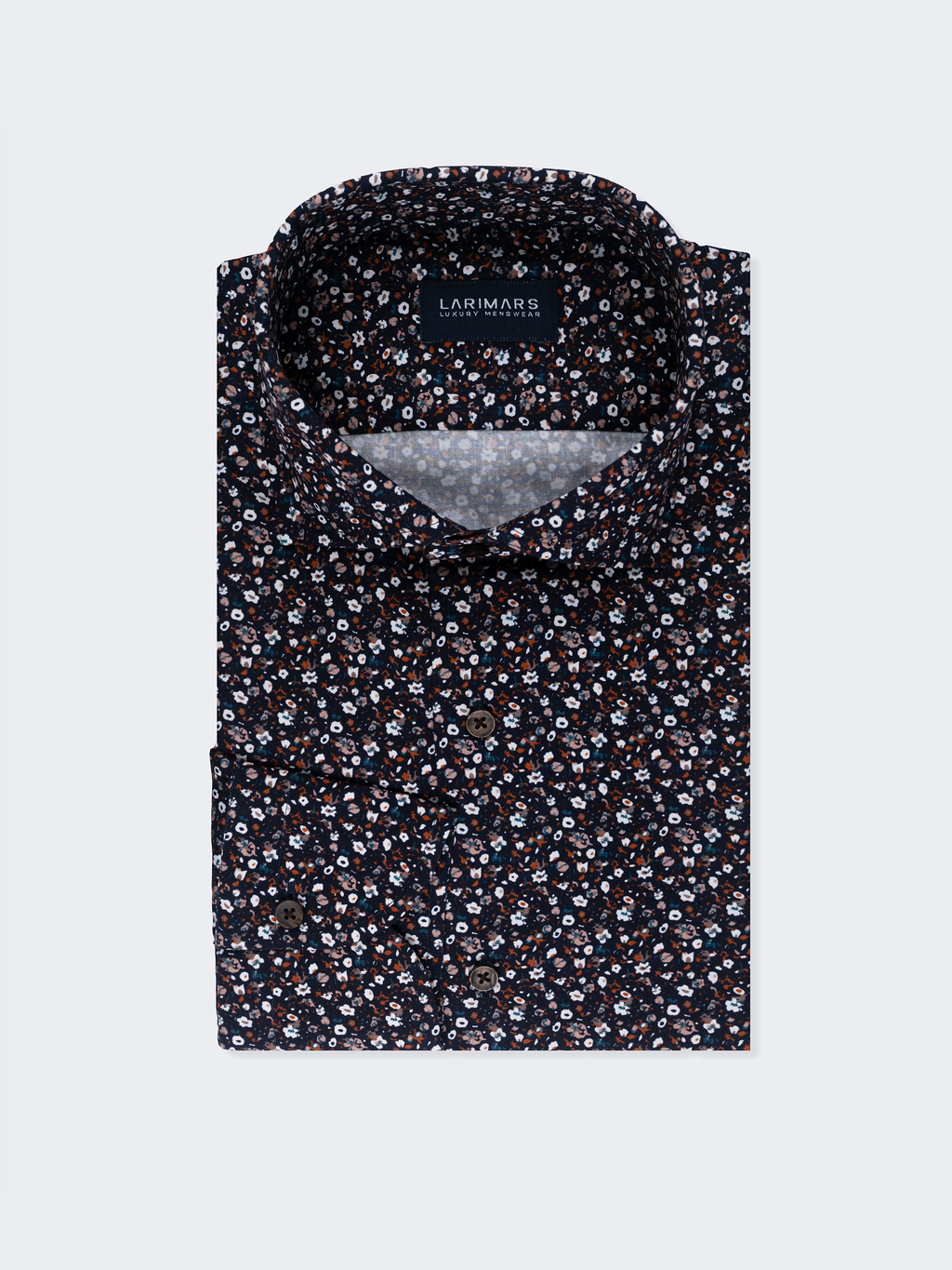 Brown Ditsy Print | Cotton Shirt