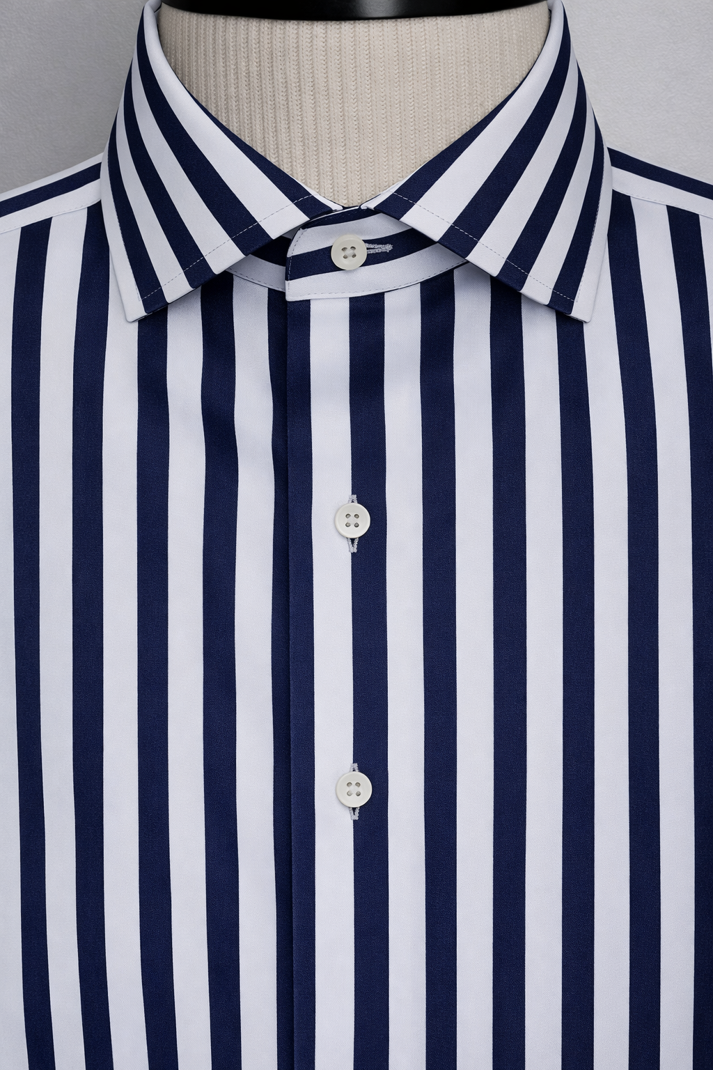 Blue Wide Stripe | Cotton Shirt