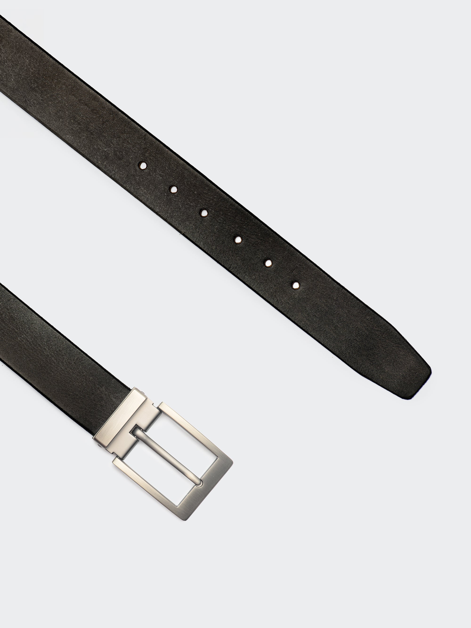 Ceinture en cuir italien marron texturé