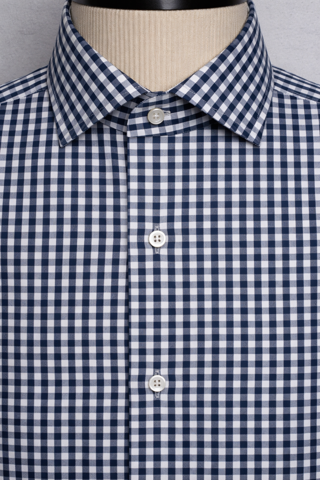 Navy Gingham | Cotton Shirt