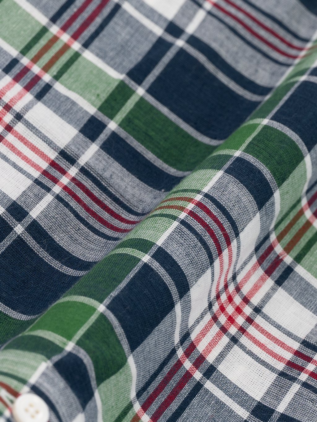Madras à carreaux blancs et verts