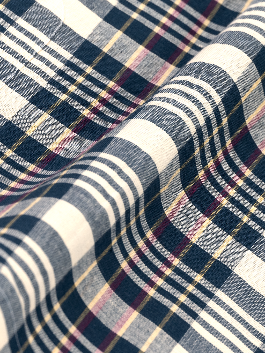 Cream & Blue Madras Check