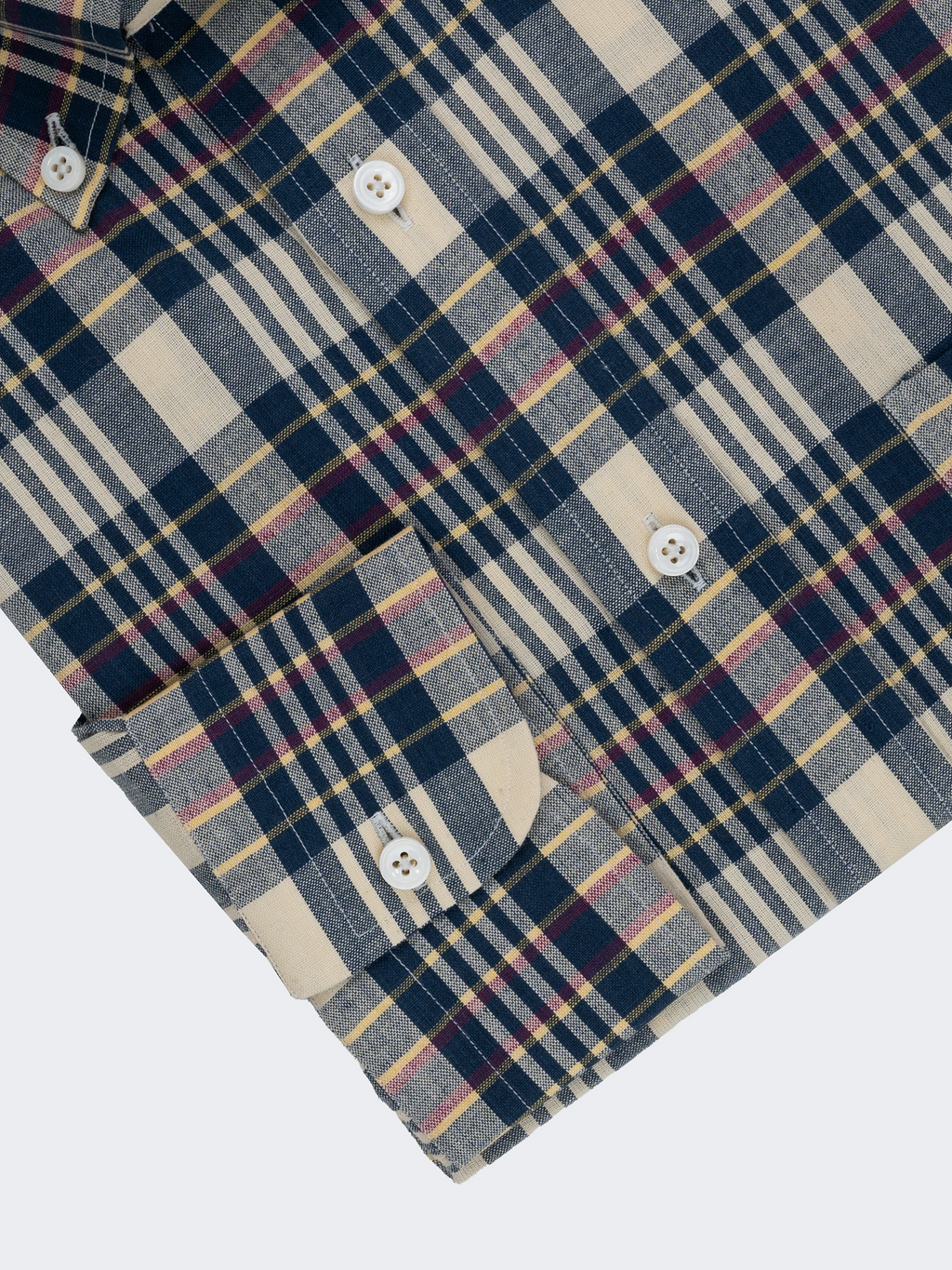 Cream & Blue Madras Check