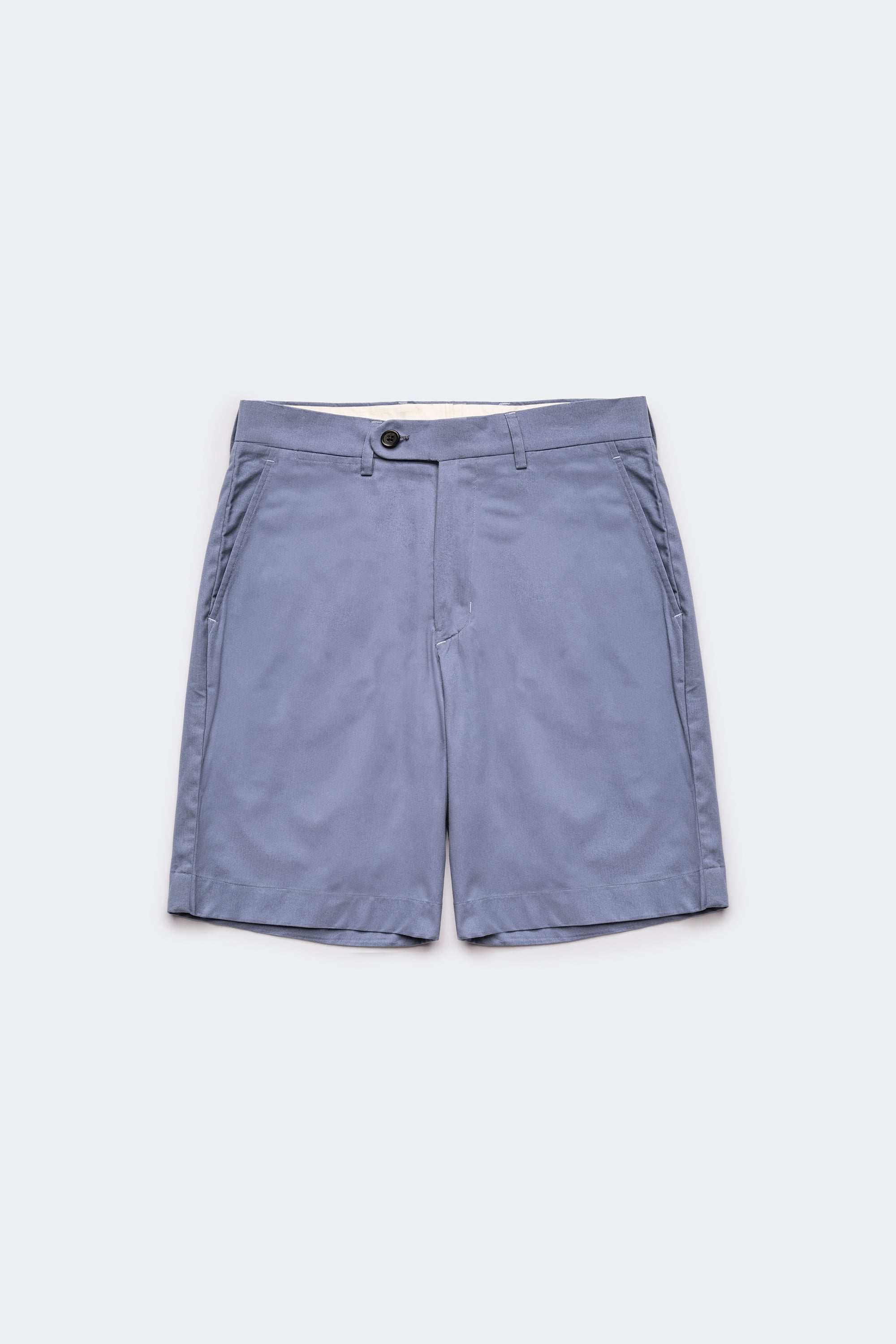 Slate Blue Cotton Short | Belt Loops