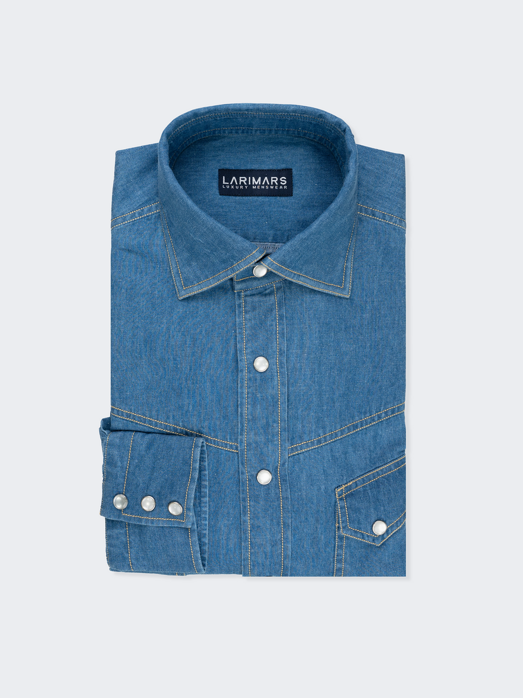 Medium Wash | Triple Stack Button | Western Denim