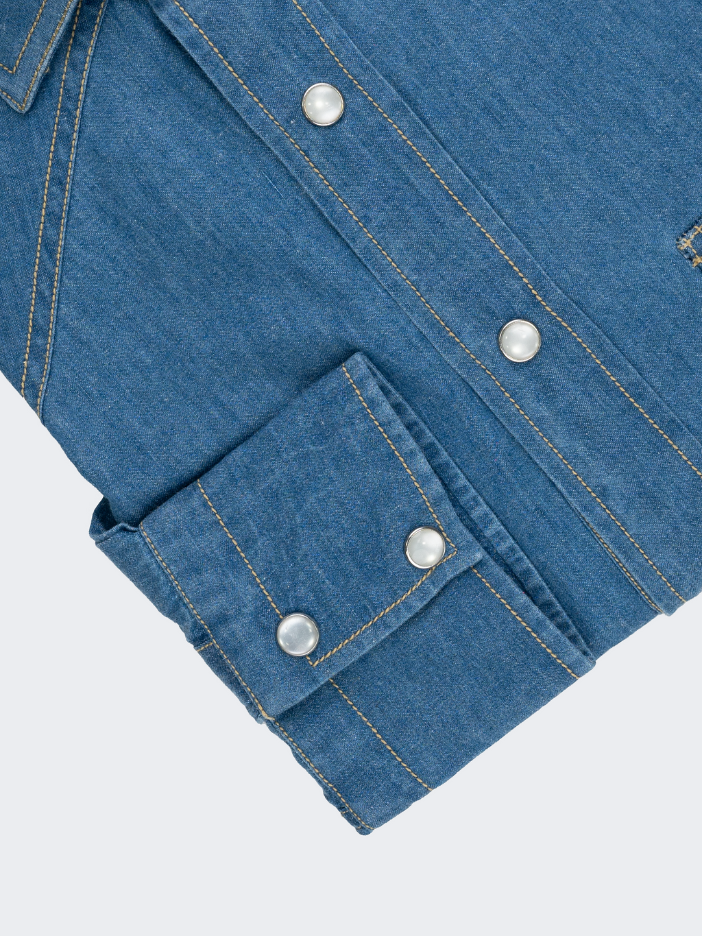 Medium Wash | Double Stack Button | Western Denim
