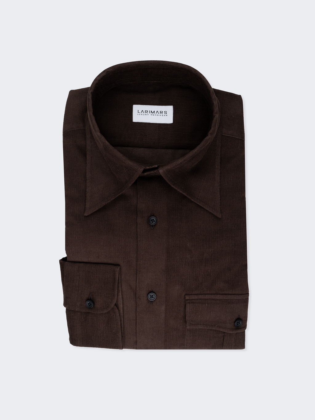 Dark Brown Corduroy | Italian Spread Collar