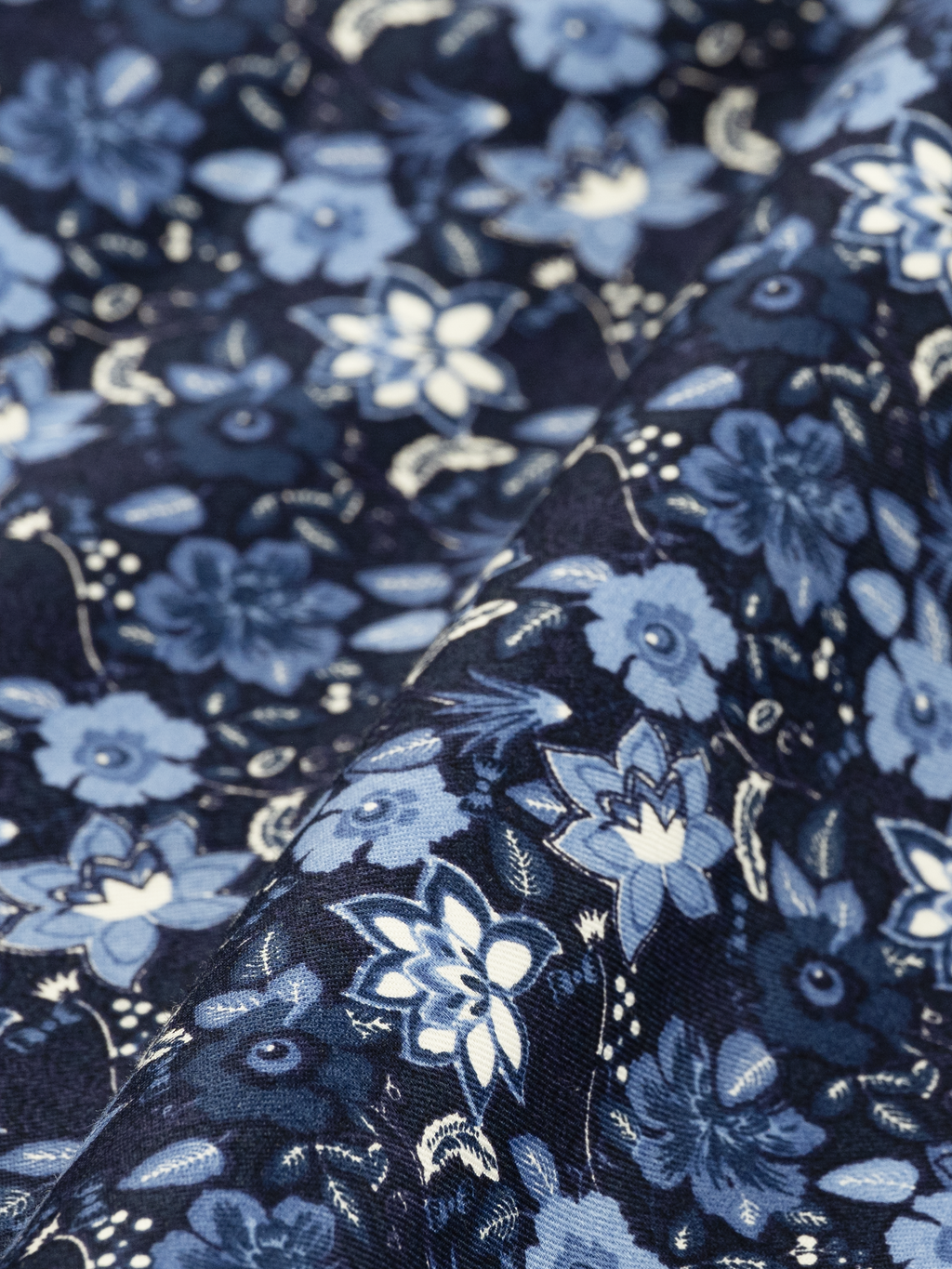 Noir Flora Navy Print | Cotton Shirt