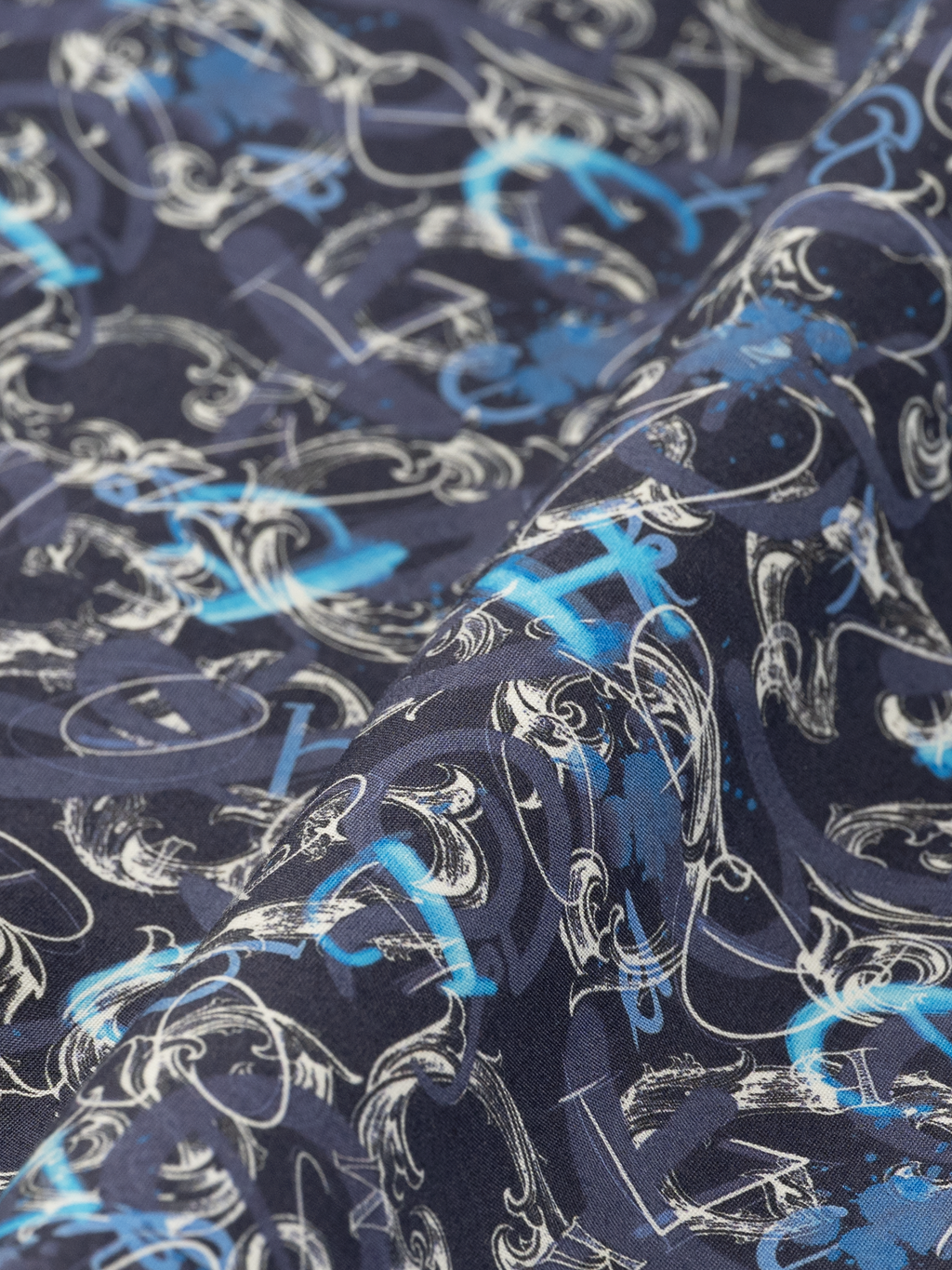 Blue and White Paisley Print | Cotton Shirt