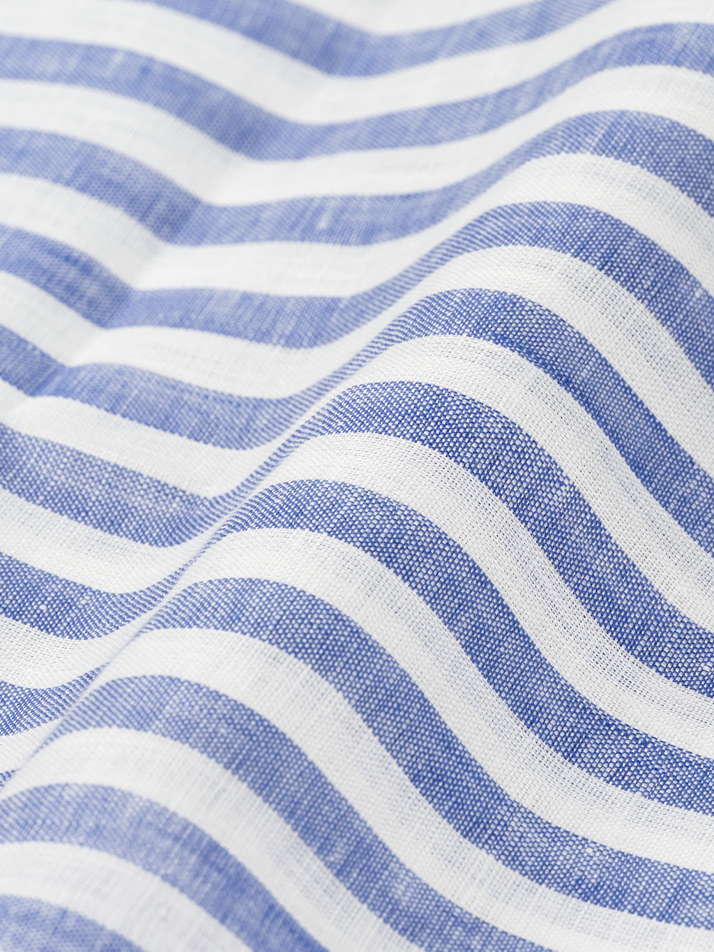 Medium Blue Wide Stripe | Linen Shirt