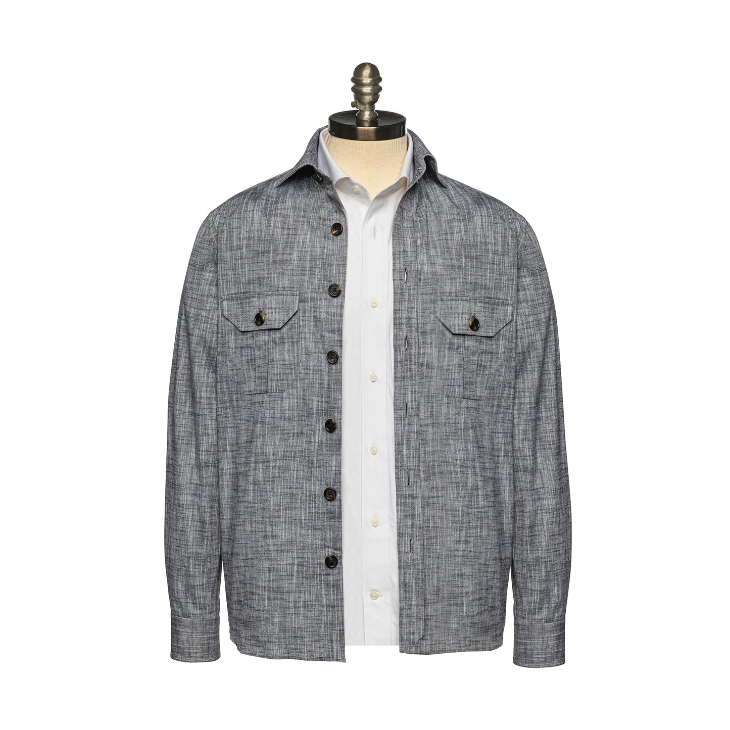 Grey Linen Over Shirts for Men