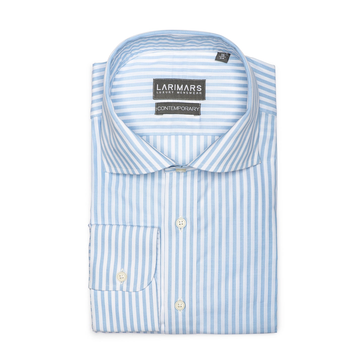 Light Blue Stripe Cotton Shirt for Men
