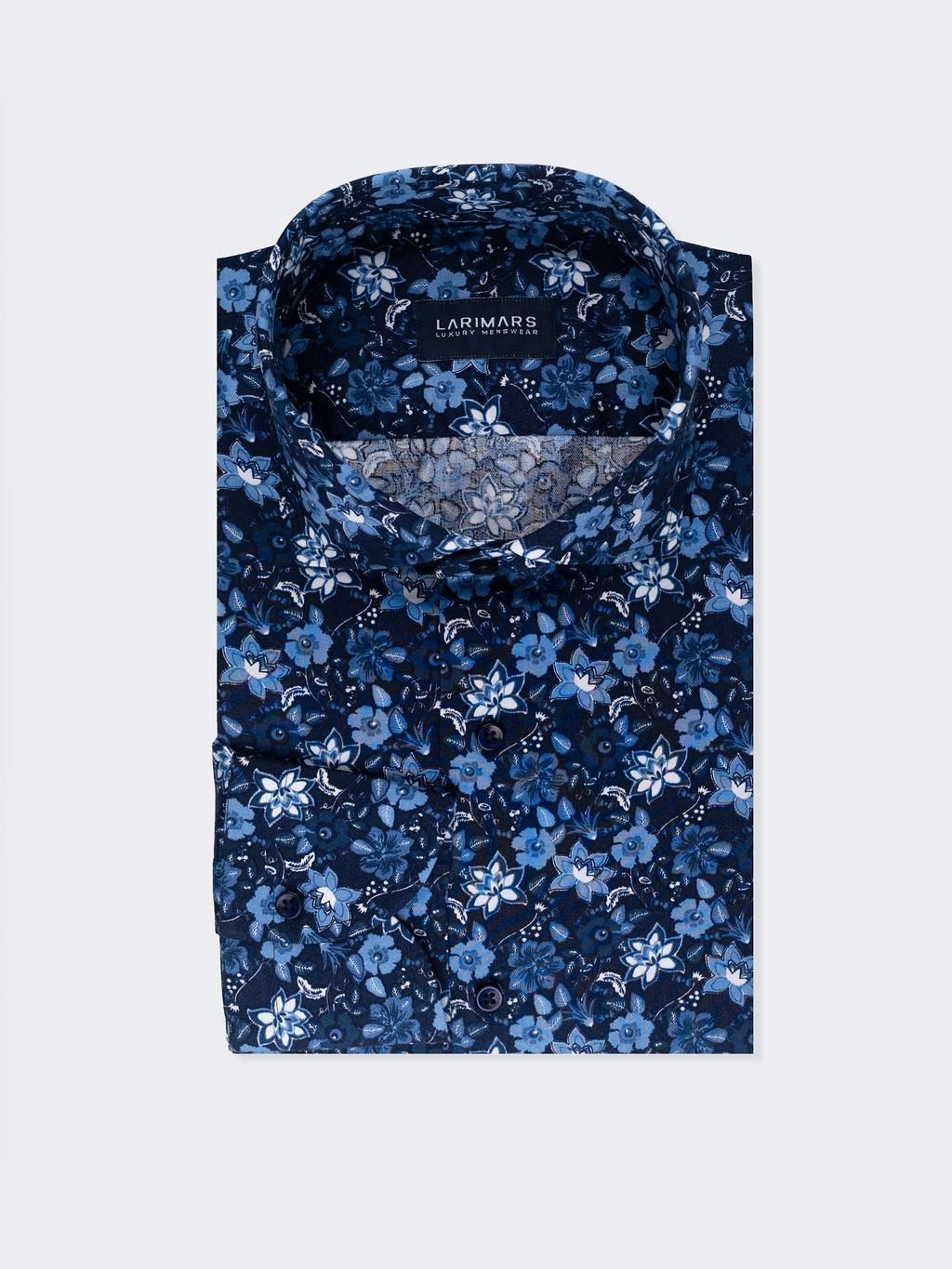 Noir Flora Navy Print | Cotton Shirt
