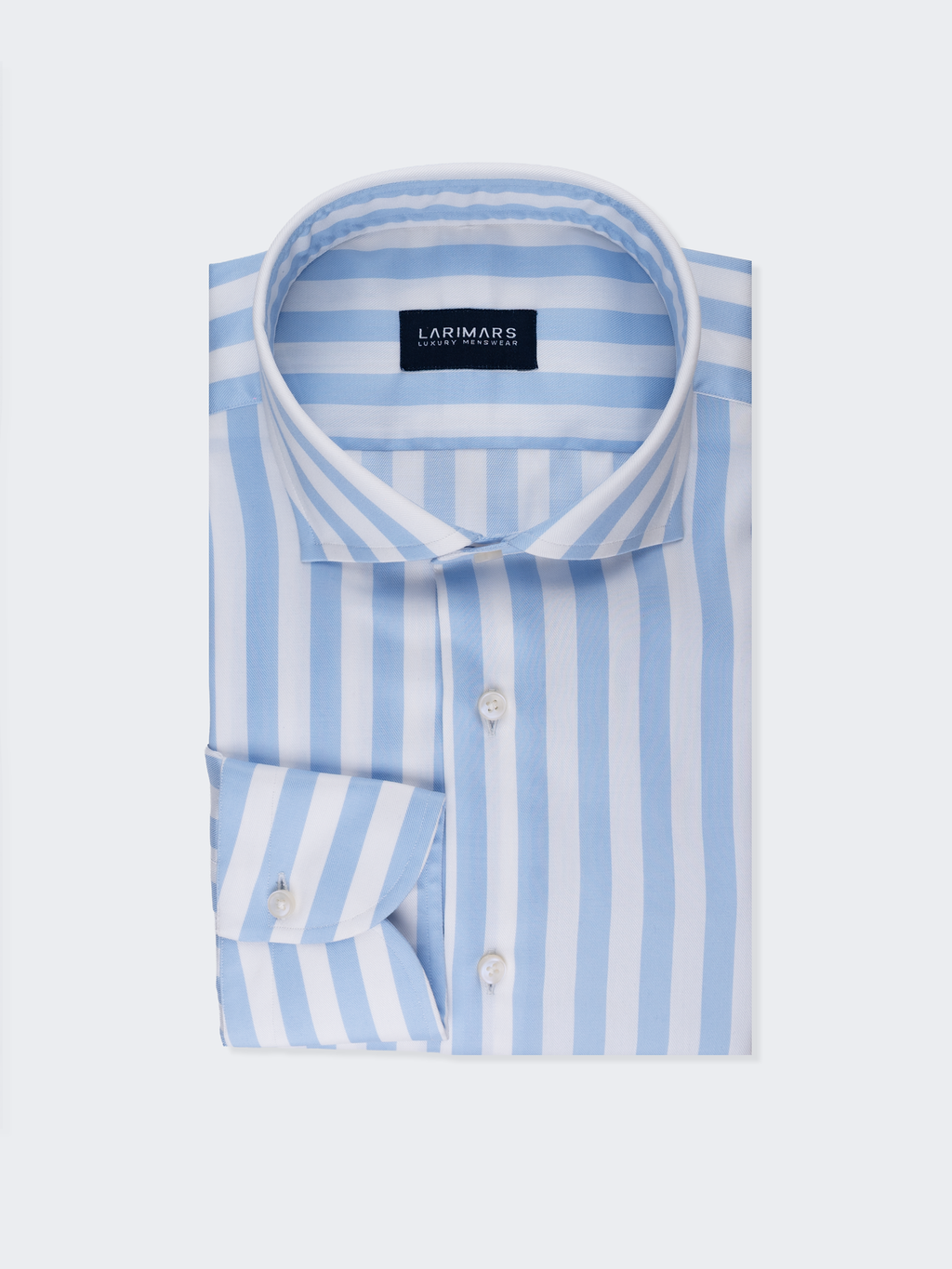 Light Blue Wide Stripe | Cotton Shirt
