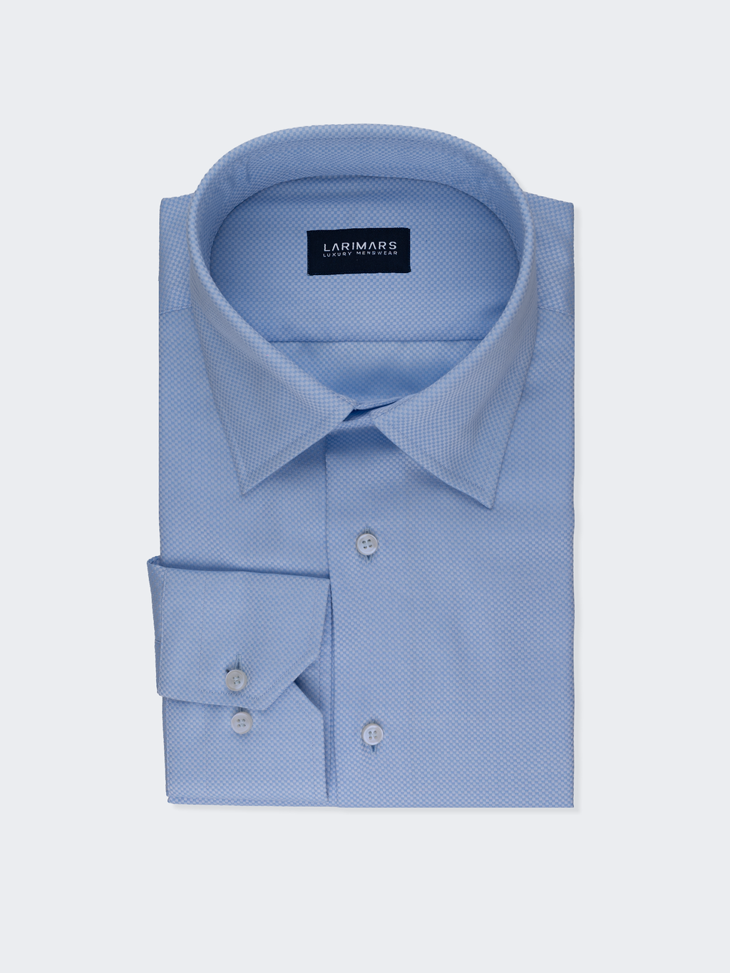 Blue Basket Weave Texture | Cotton Shirt