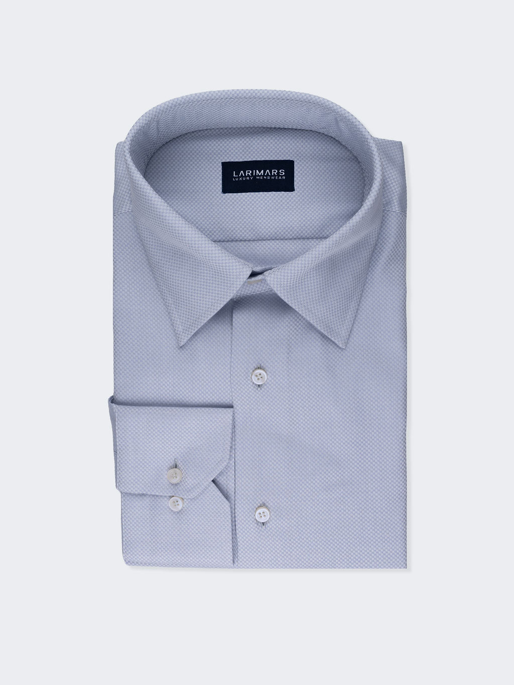 Light Blue Basket Weave Texture | Cotton Shirt