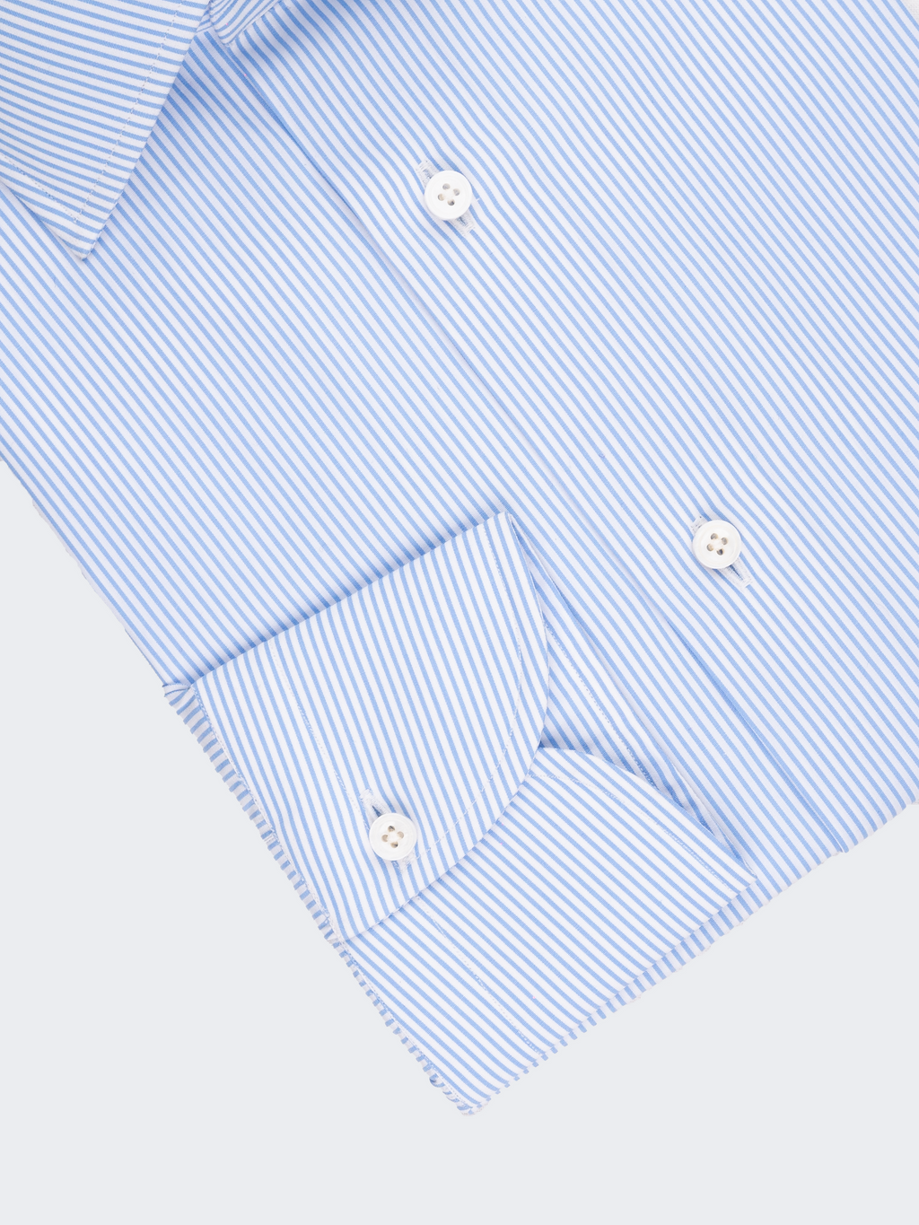 Light Blue Pencil Stripe | Easy Iron