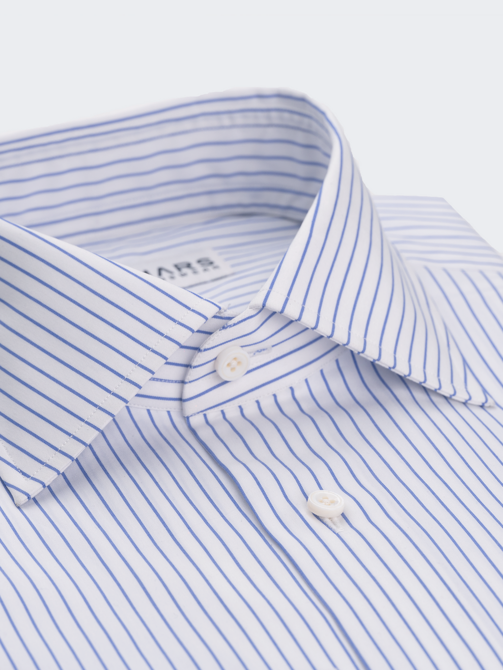 Medium Blue Pencil Stripe | Easy Iron