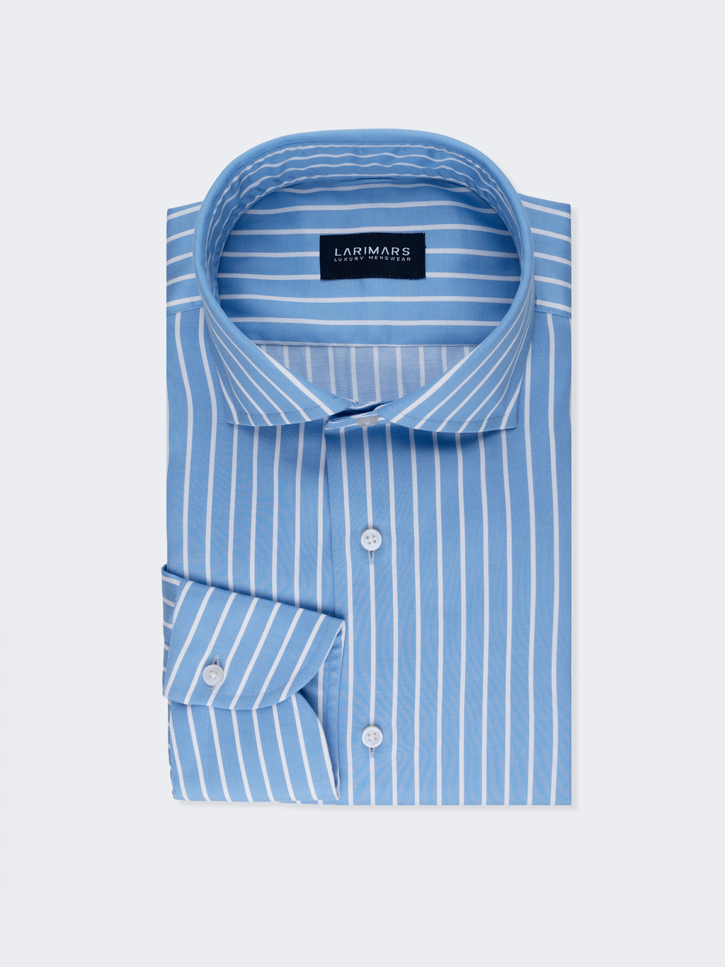 Medium Blue Reverse Stripe | Cotton Shirt