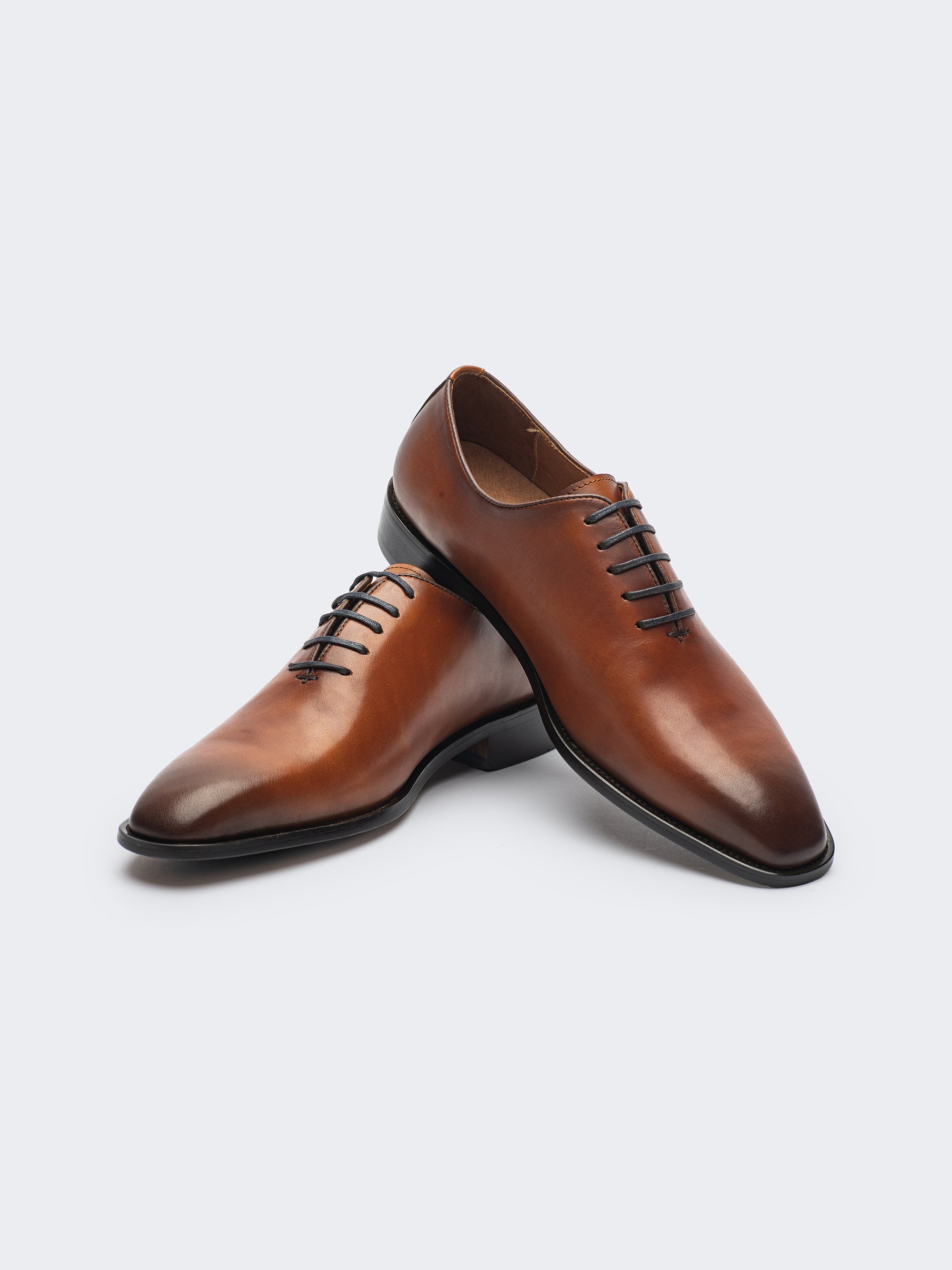 Tan - Chaussure Oxford Wholecut