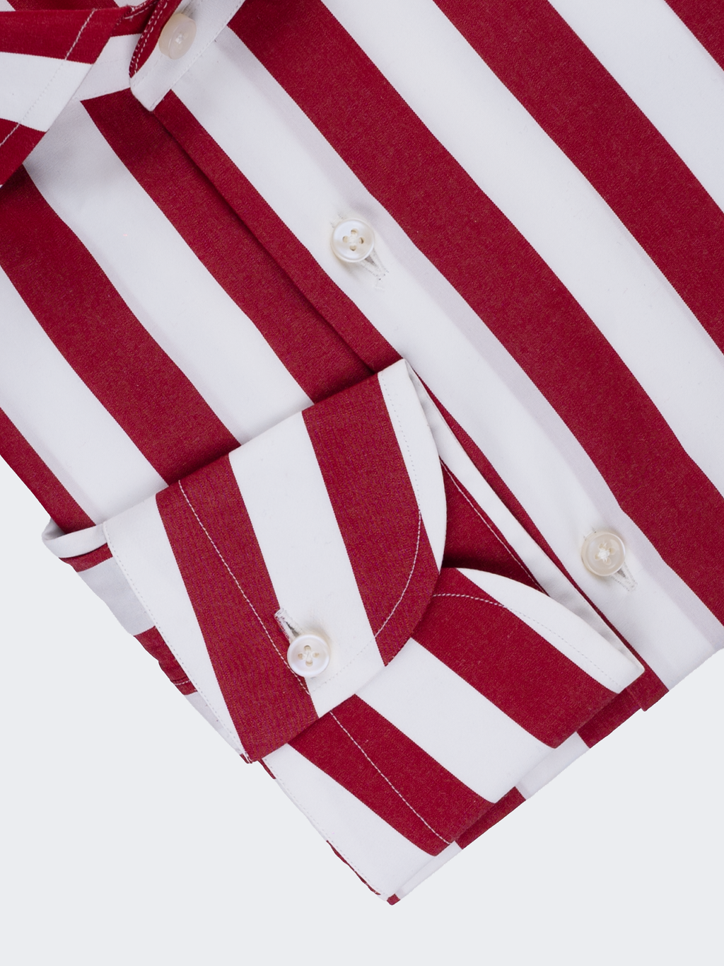 Red Wide Stripe | Cotton Shirt