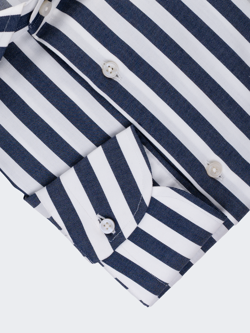 Navy Blue Wide Stripe | Cotton Shirt