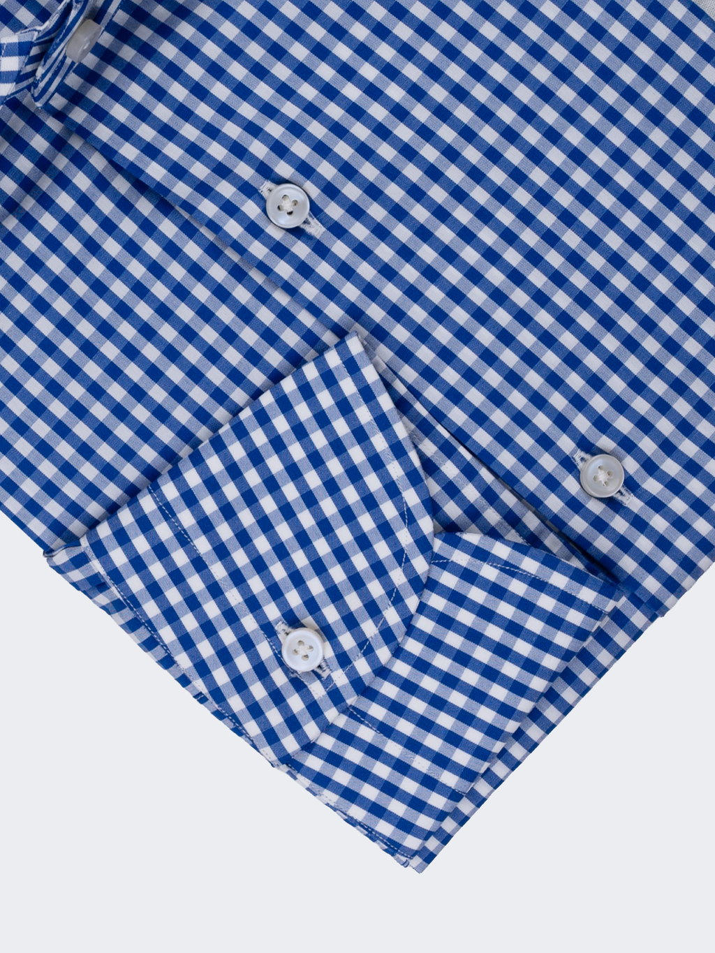 Blue Mini Gingham | Cotton Shirt