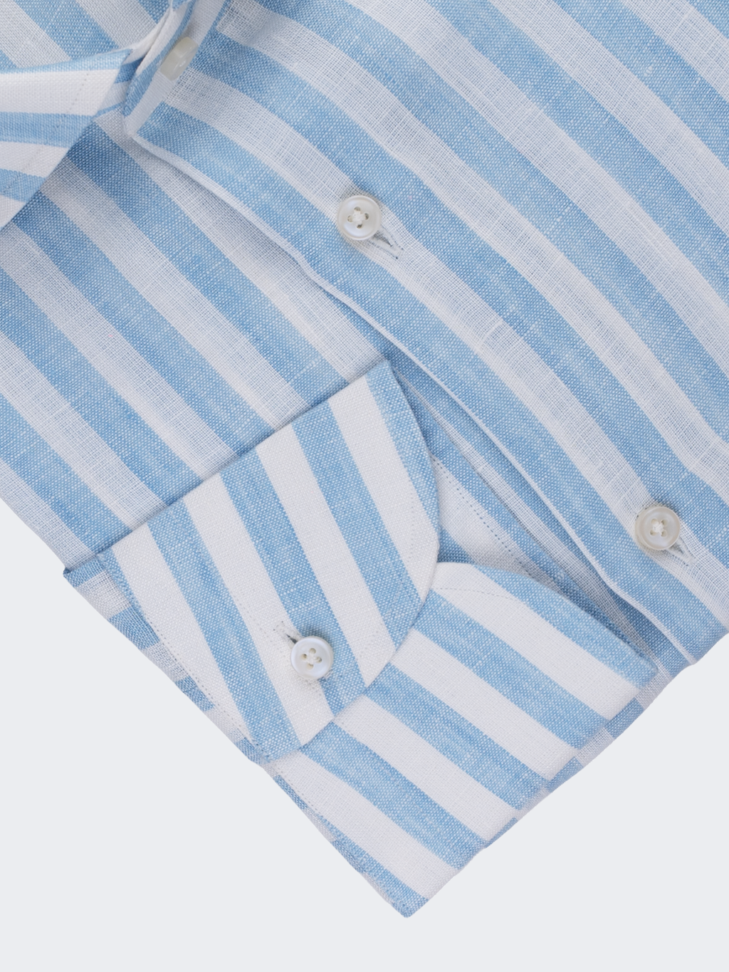 Light Blue Wide Stripe | Linen Shirt