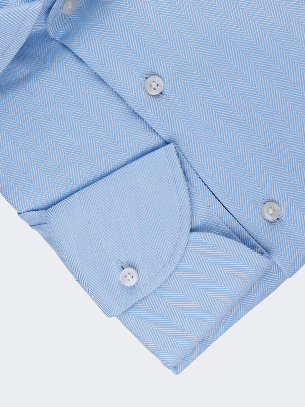 Light Blue Herringbone | Cotton Shirt