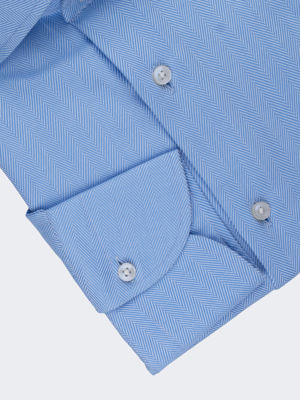 Medium Blue Herringbone | Cotton Shirt