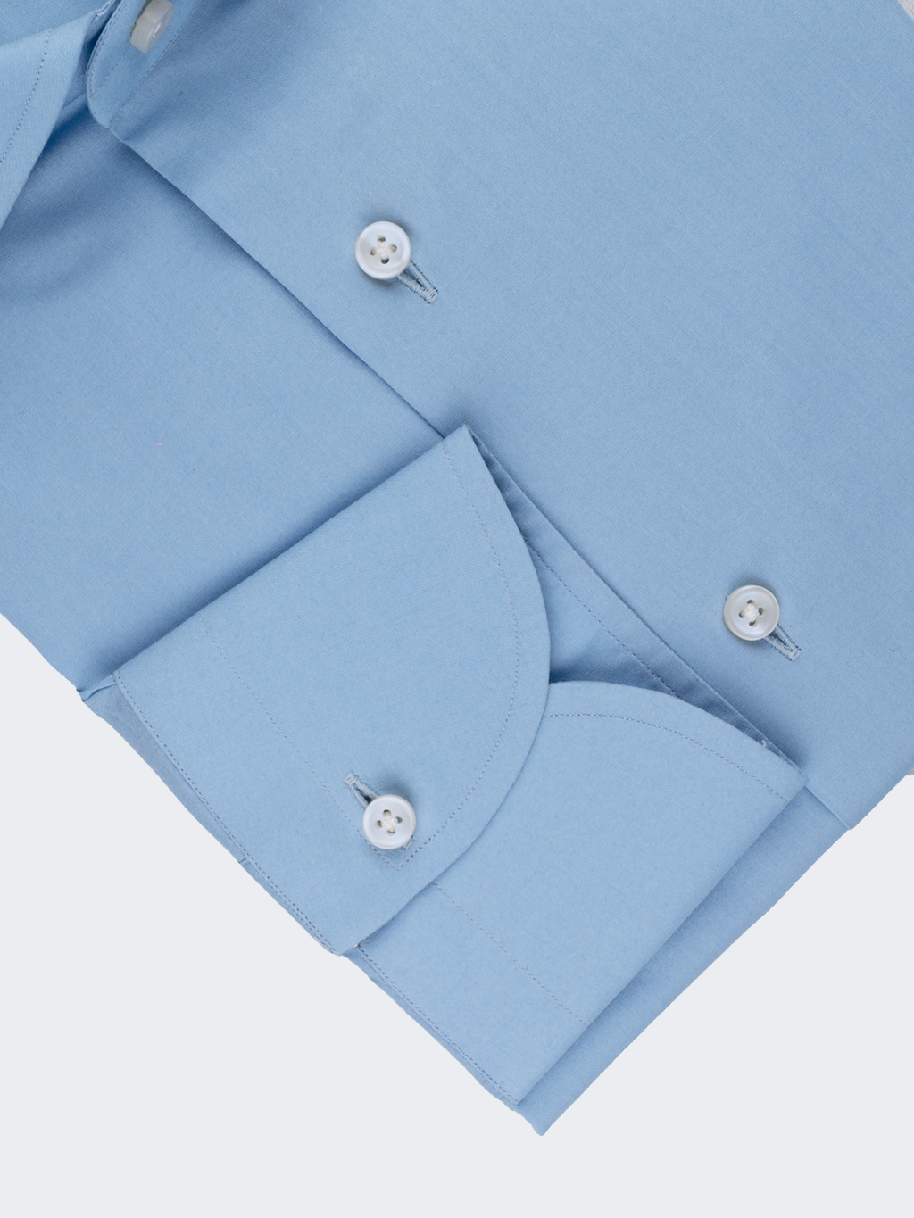 Sky Blue Poplin | Cotton Shirt