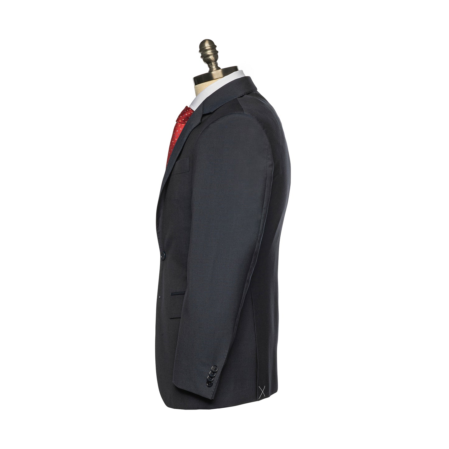 Solid Navy Sharkskin Suit for Men
