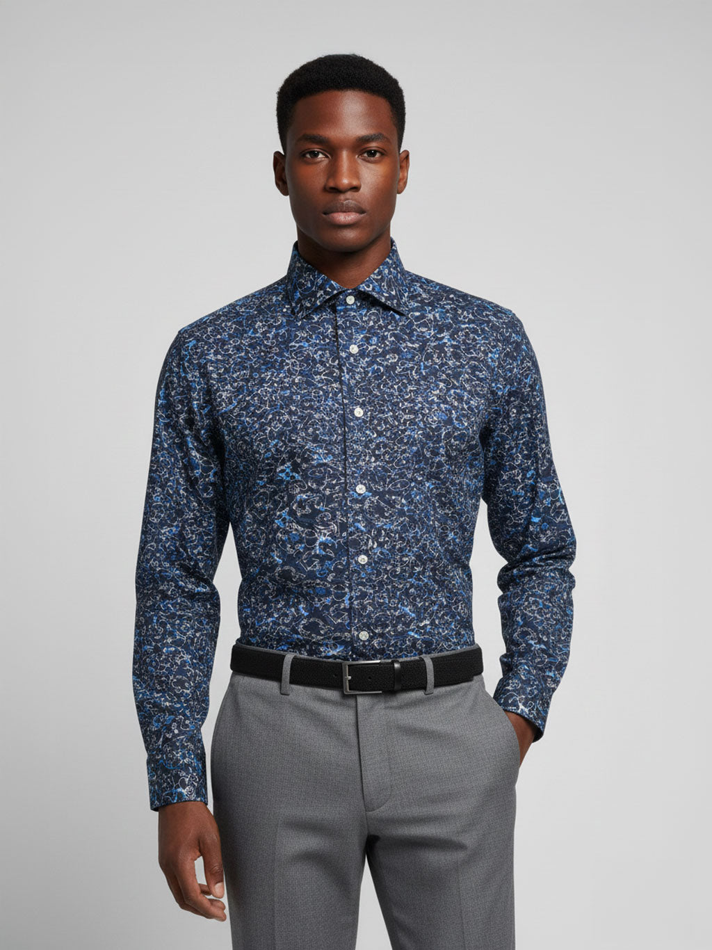 Blue and White Paisley Print | Cotton Shirt