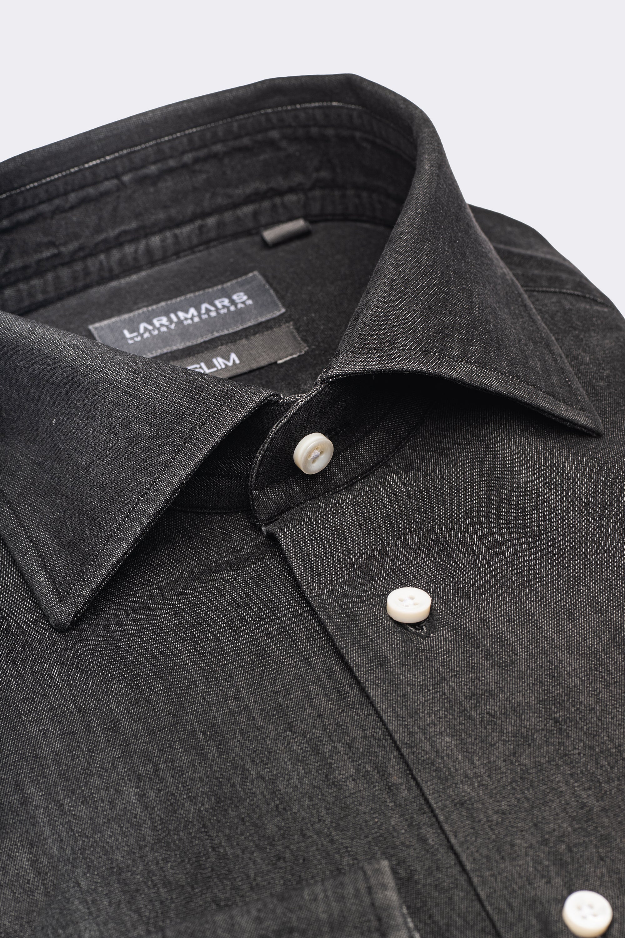 Dark Wash | Black Denim Shirt
