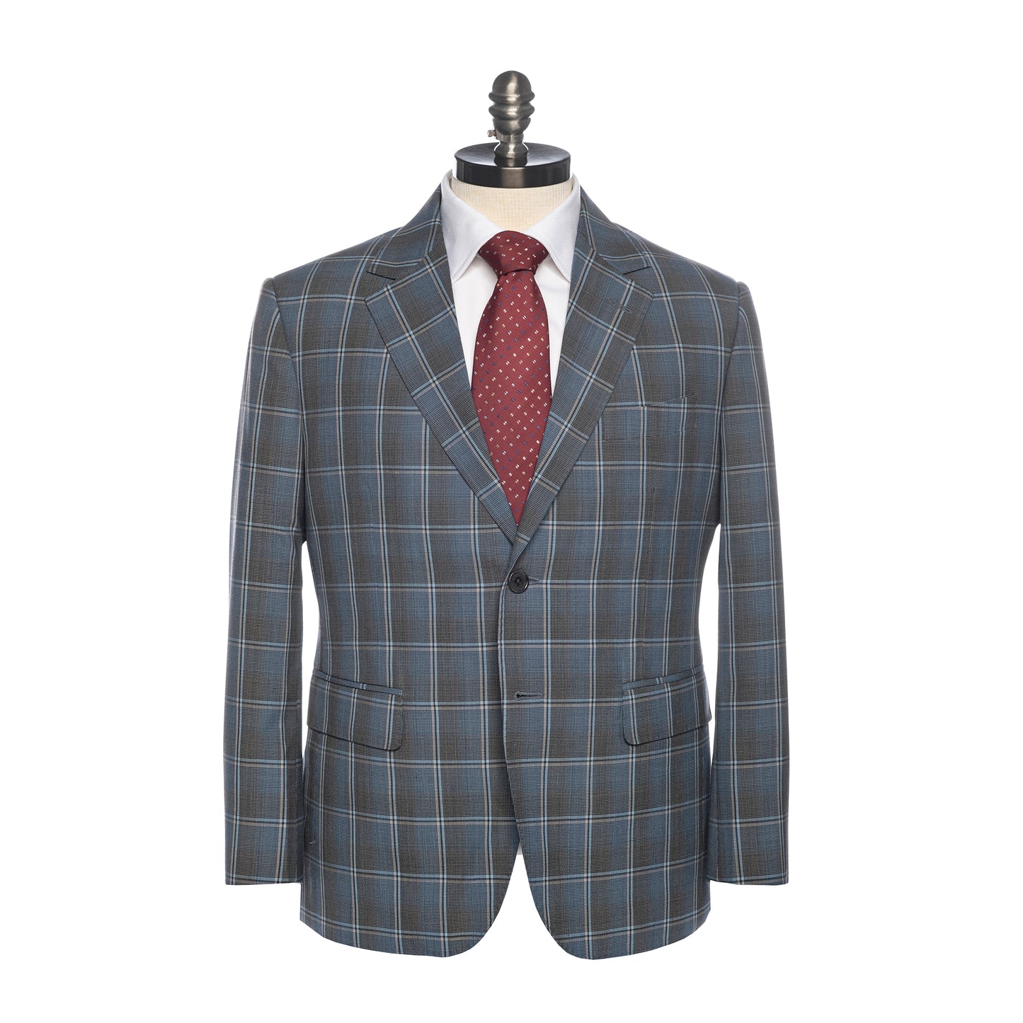 Medium Grey Blue Color Suits Jacket