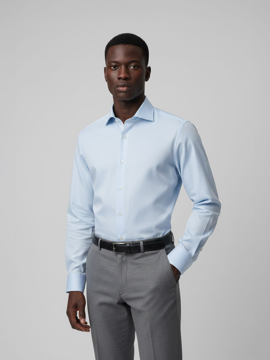 Pale Blue Fine Twill | Cotton Shirt