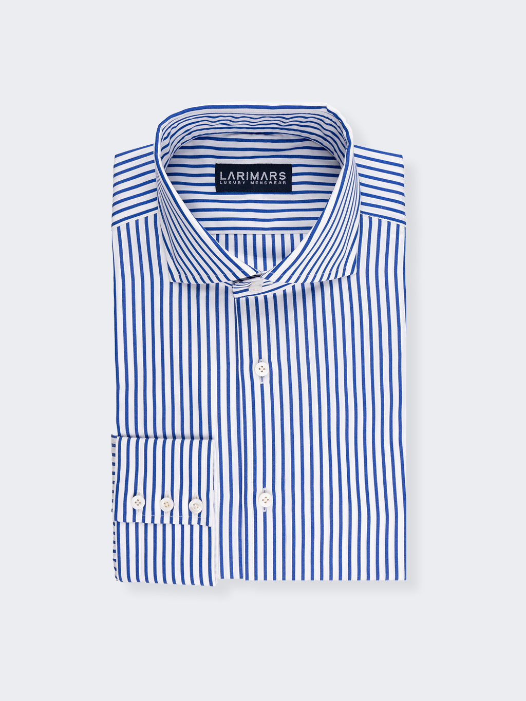 Blue Reverse Stripe | Double Button Collar