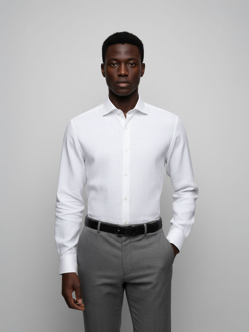 White | Cotton Linen Blend Shirt