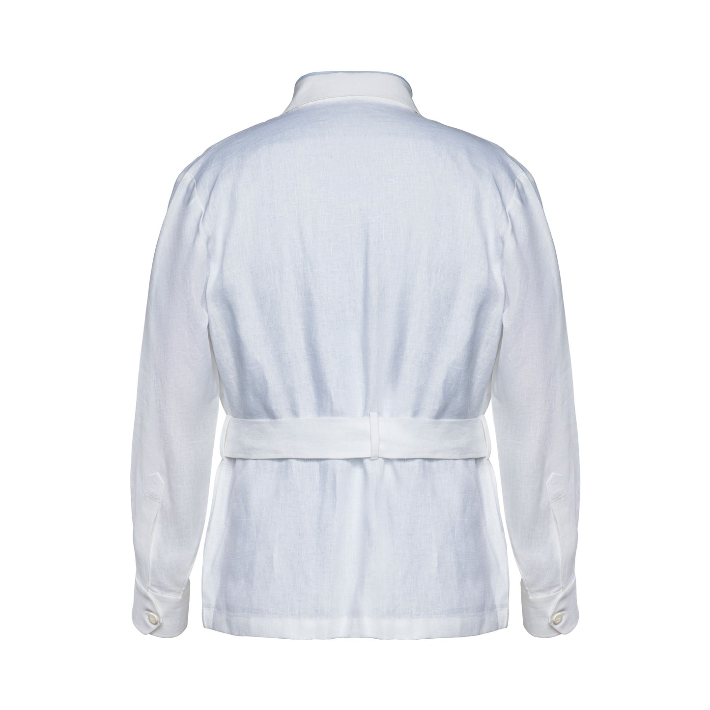Back of White Linen Overshirt for Men