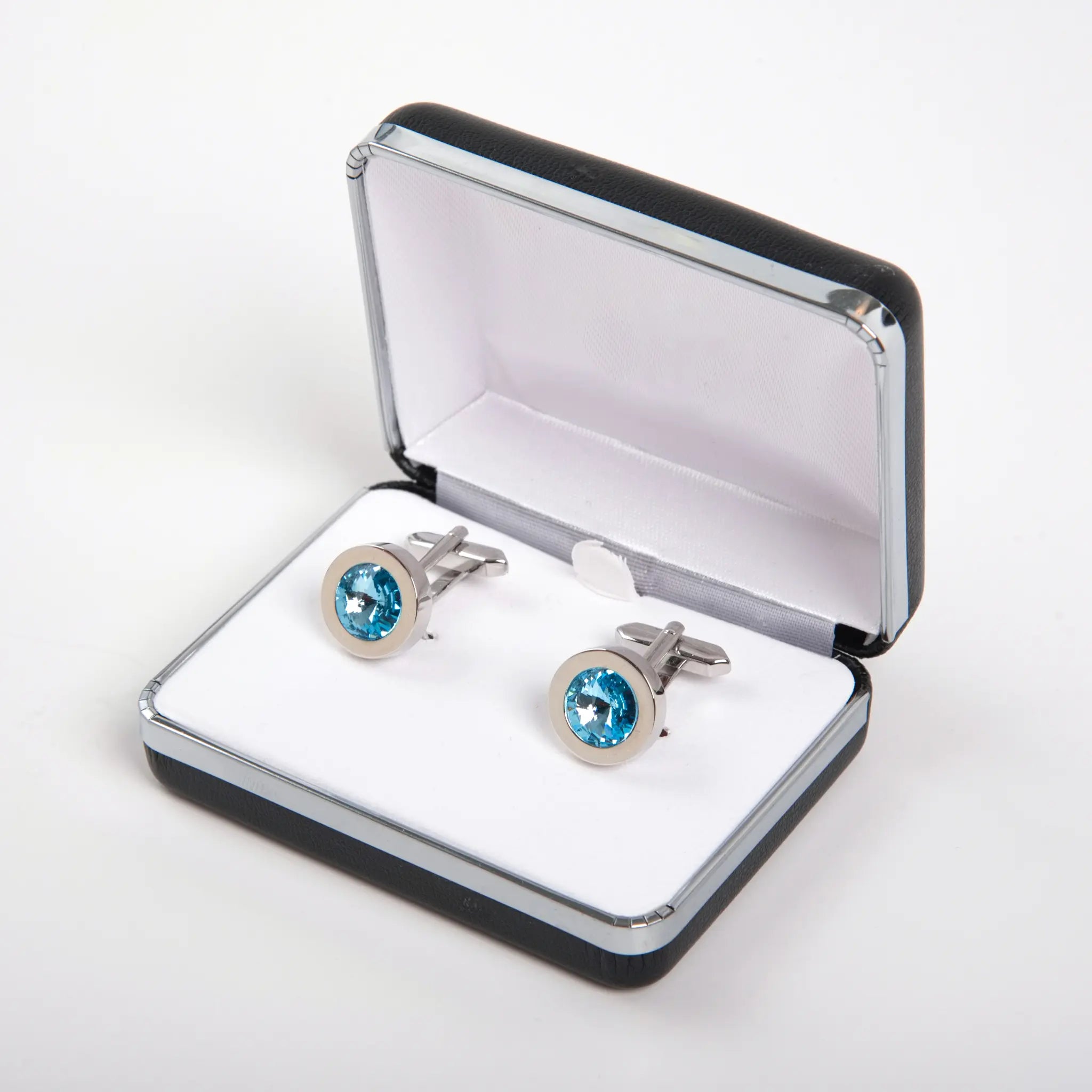 Aquamarine Crystal Cuff Link - Larimars Clothing Men's Formal and casual wear shirts