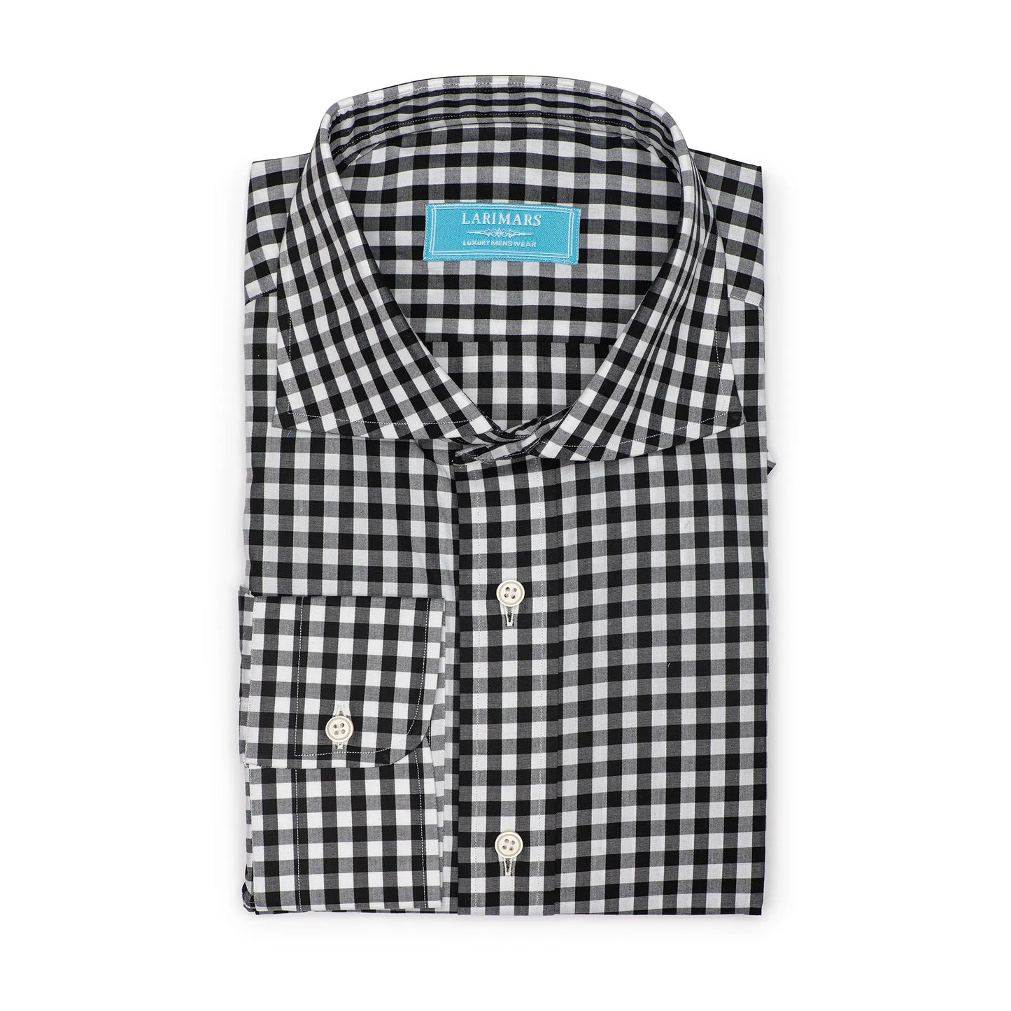 Black Gingham - Larimars Clothing Men's Formal and casual wear shirts