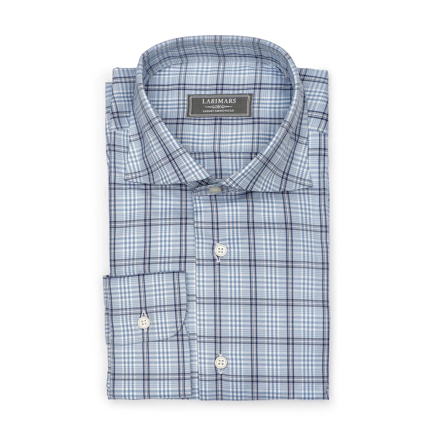 Blue Large Check - Larimars Clothing Men's Formal and casual wear shirts