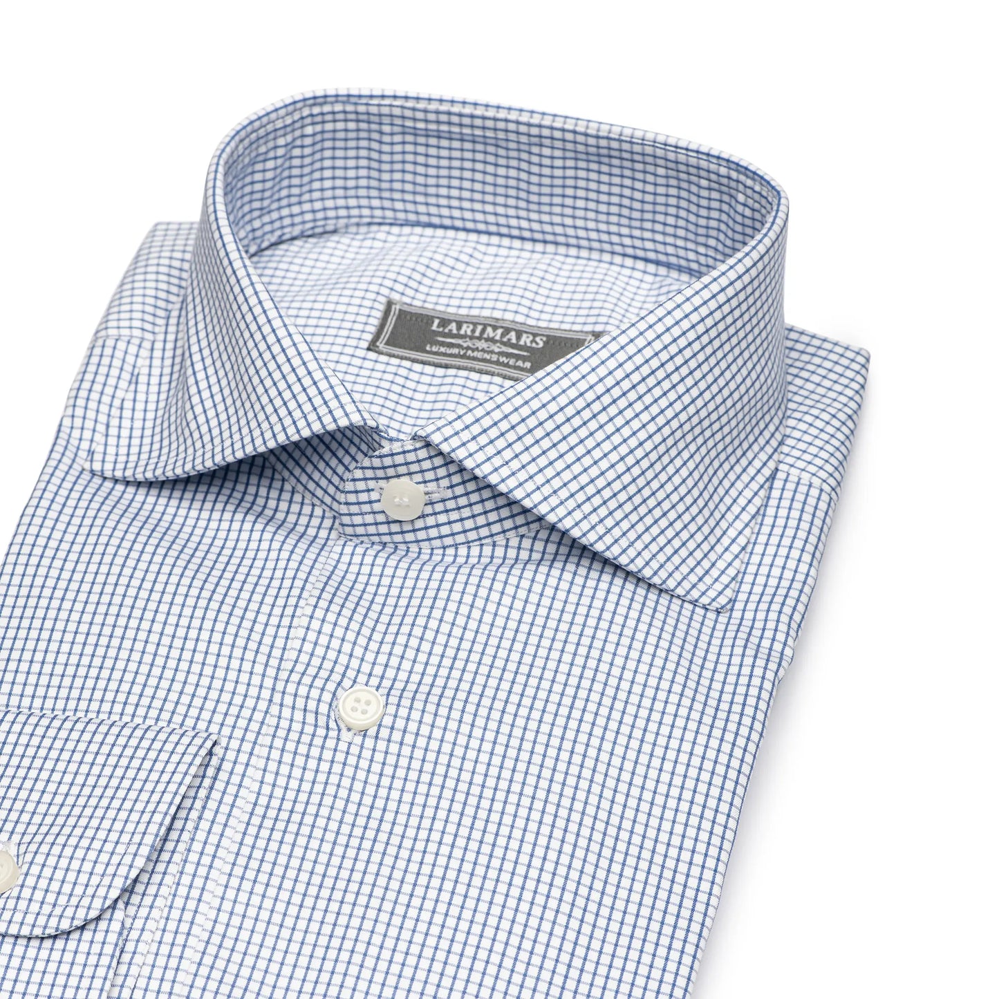 Blue Small Check | Wrinkle Resistant - Larimars Clothing Men's Formal and casual wear shirts