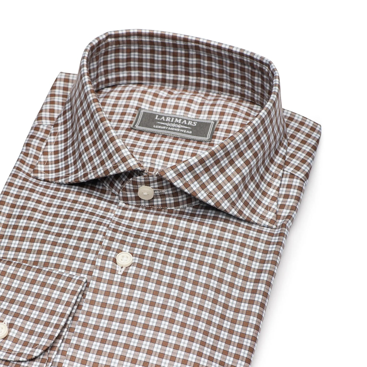 Brown Small Check - Larimars Clothing Men's Formal and casual wear shirts