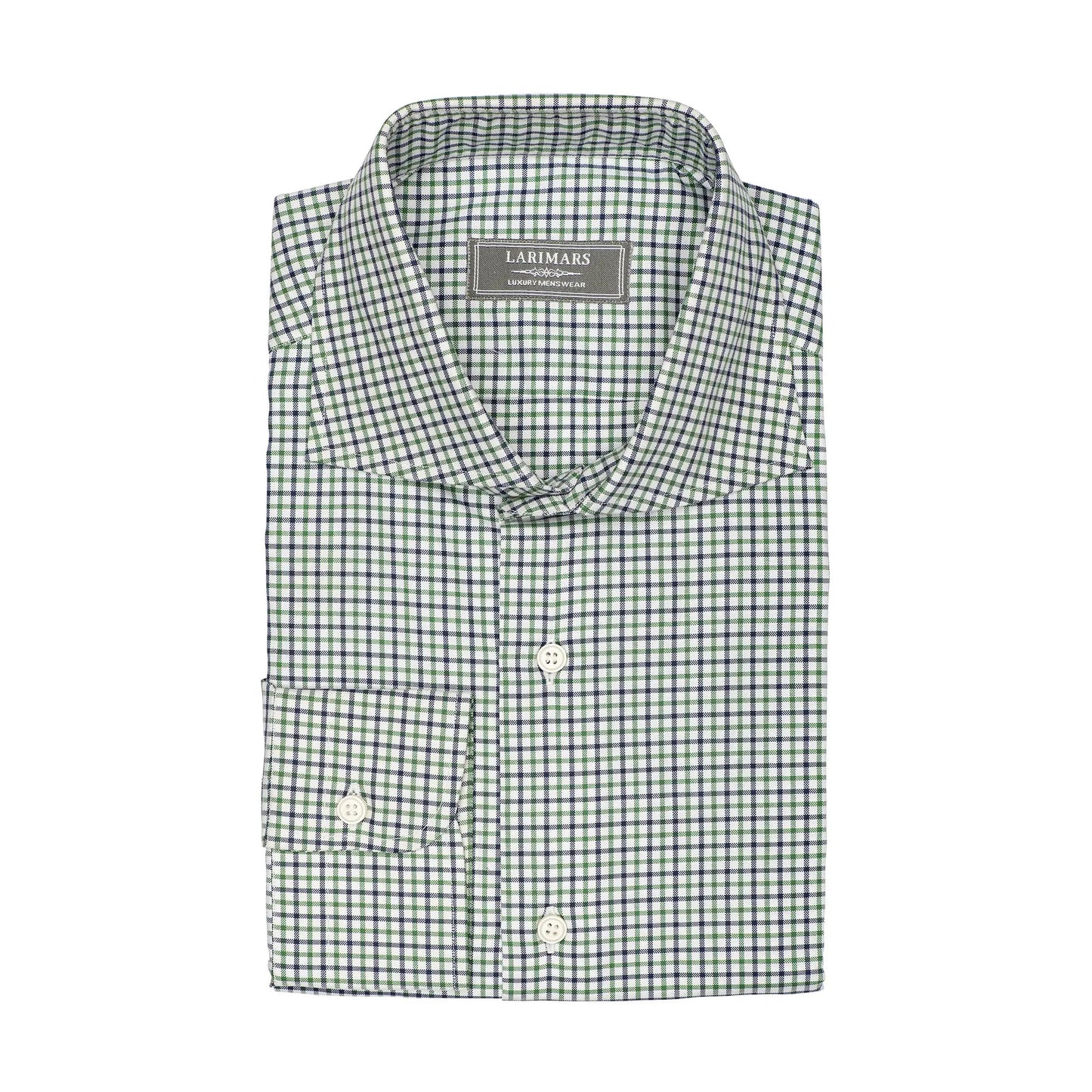 Green & Blue Mini Check - Larimars Clothing Men's Formal and casual wear shirts