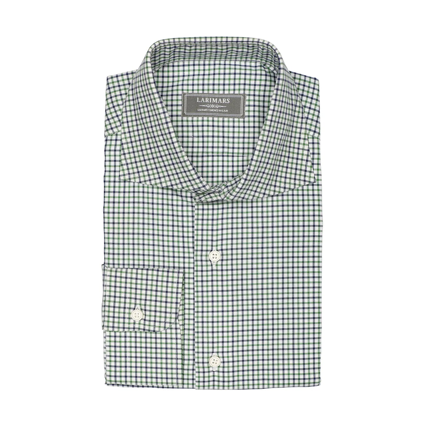 Green & Blue Mini Check - Larimars Clothing Men's Formal and casual wear shirts