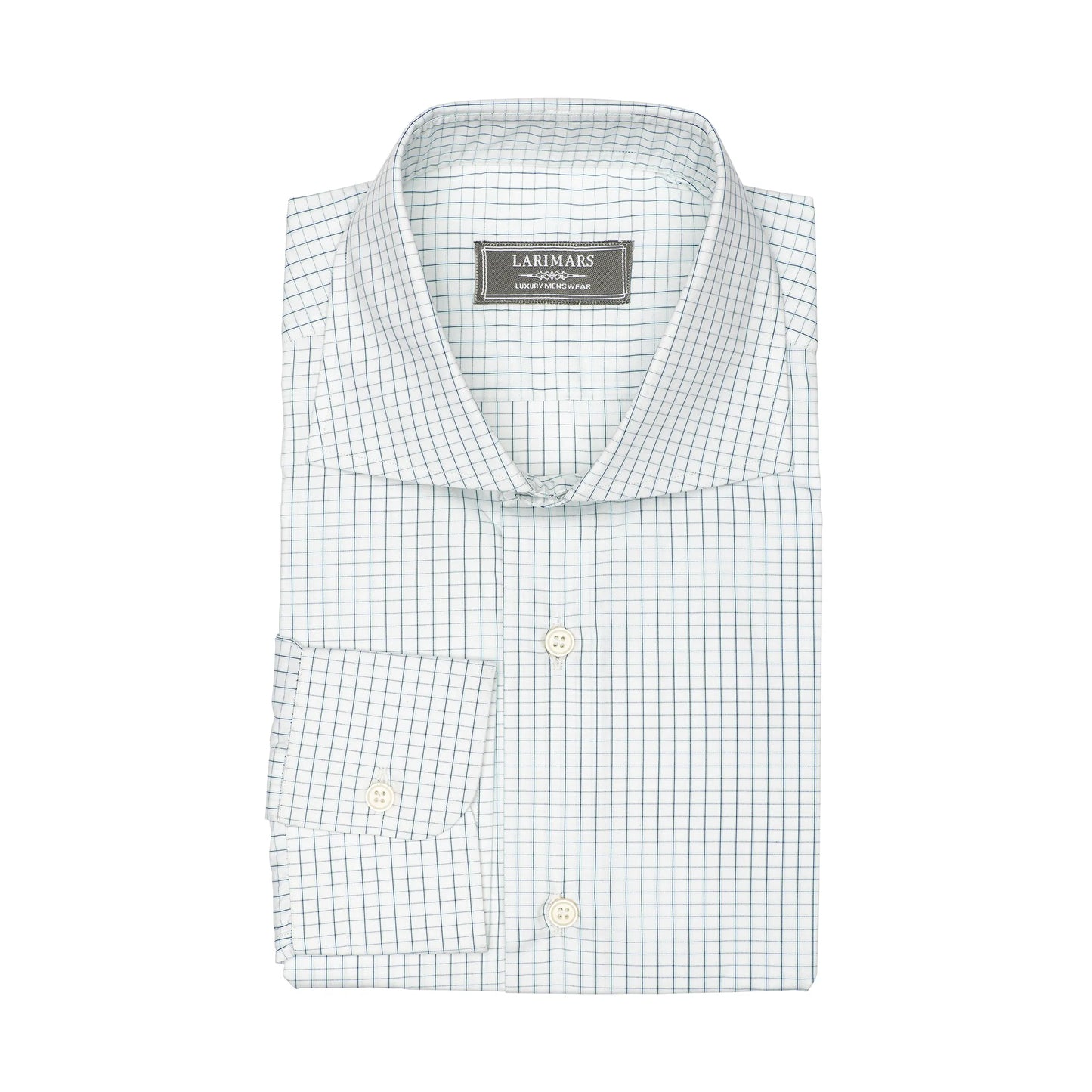 Green & White Check - Larimars Clothing Men's Formal and casual wear shirts
