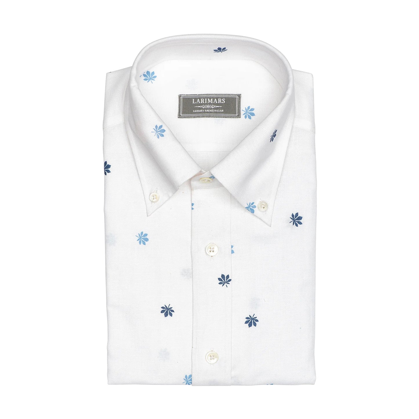 Linen White Print - Larimars Clothing Men's Formal and casual wear shirts