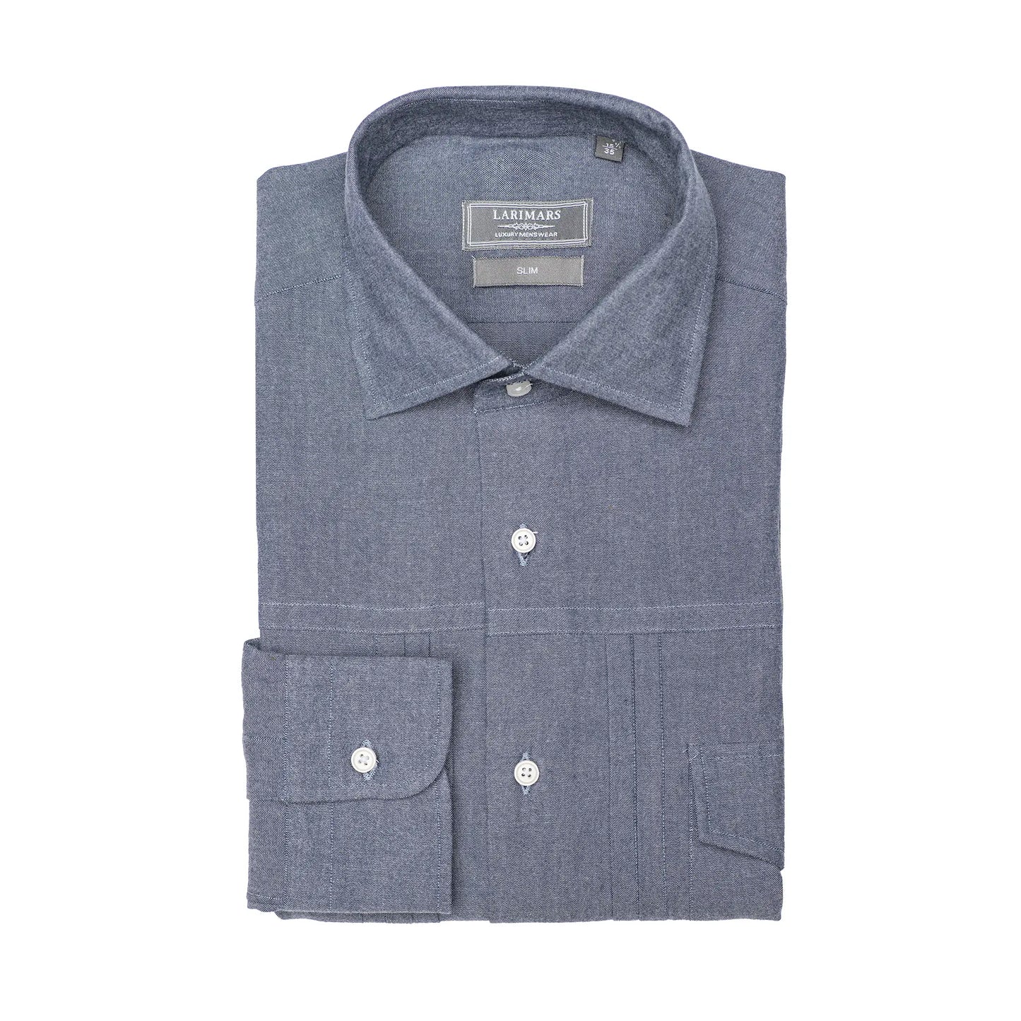 Enzyme Washed - Grey Chambray - Larimars Clothing Men's Formal and casual wear shirts